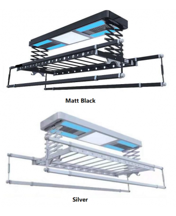Automated Laundry Rack - Heaters model - ARH13N with LED light / Blu-Ray UV LED lights / Dual Fans & Heaters)